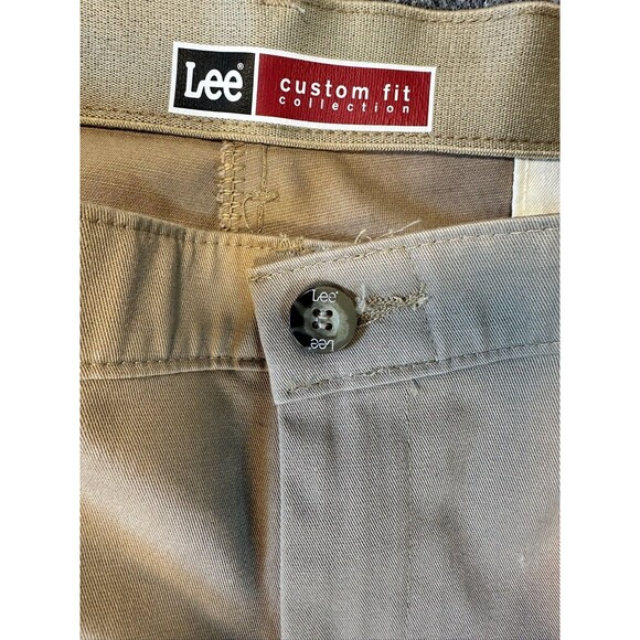 Lee Mens Slacks Size 36x29 XL Tan Custom Fit Dress Pants Office Casual Preppy - Picture 5 of 10